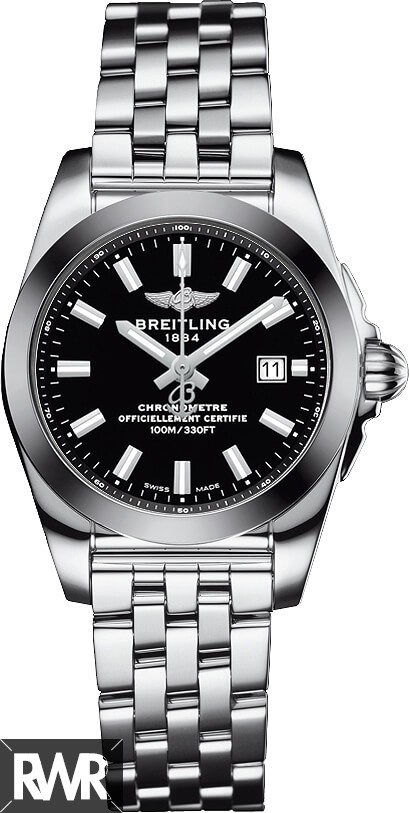 Breitling Galactic Stainless Steel Black Dial Ladies W7234812/BE49 791A clone Watch