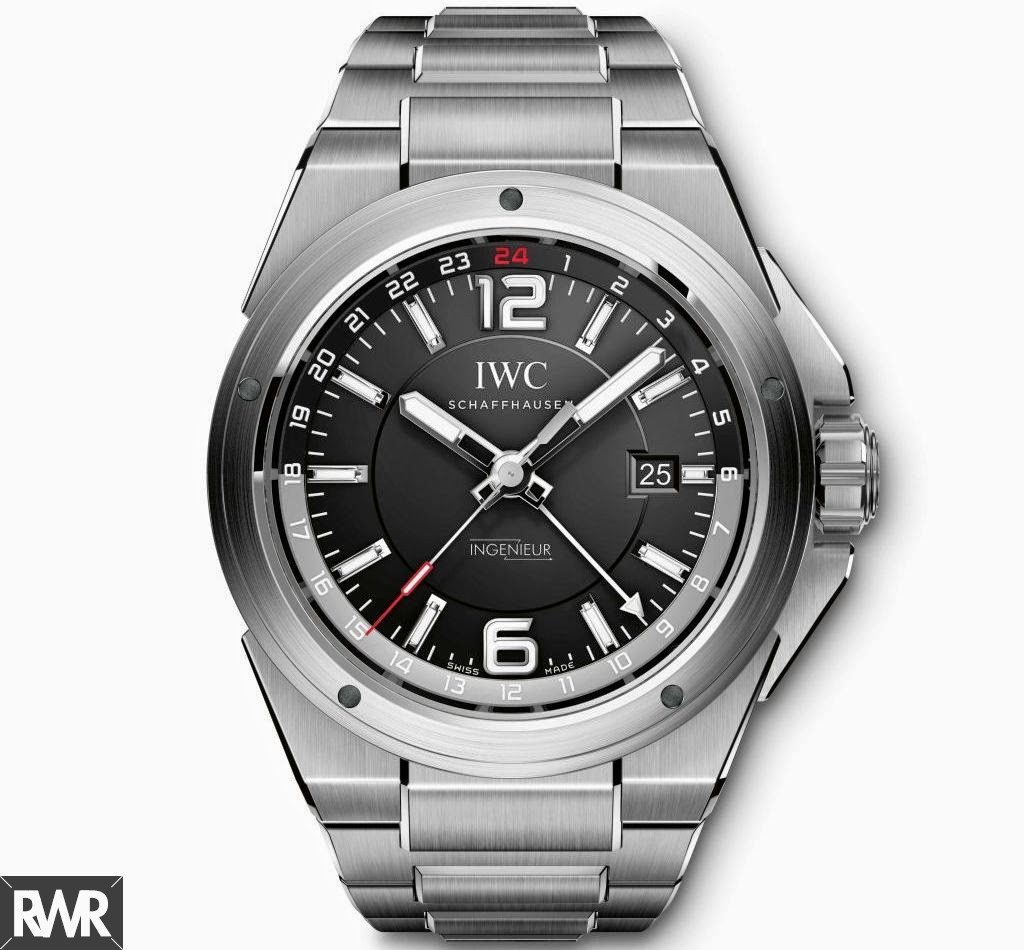 Replica IWC Ingenieur Dual Time Watch Black Dial IW324402