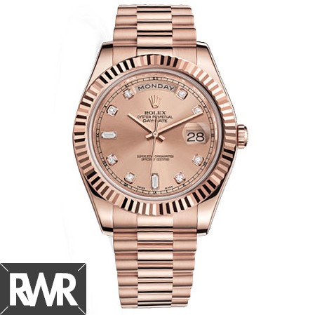 Replica Rolex Day-Date II Champagne Dial Automatic 18K Rose Gold President Mens Watch