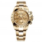 Rolex Cosmograph Daytona Champagne Diamonds Dial 18kt Yellow Gold Mens Watch  Fake