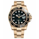 Replica Rolex GMT Master II Yellow Gold Black Dial watch 116718 BK