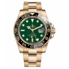 Replica Rolex GMT Master II Yellow Gold Green Dial watch 116718 G