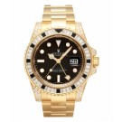 Replica Rolex GMT Master II Yellow Gold Black Dial watch 116758 SANR