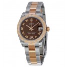 imitation Rolex Datejust Lady 31 Chocolate Dial Steel and 18K Rose Gold 178341BRRO