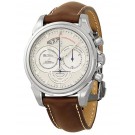 imitation Omega De Ville Co-Axial Chronoscope Silver Dial Stainless Steel Brown Leather 4850.30.37