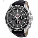 imitation Omega Seamaster Teak Grey Dial GMT Chronograph Black Leather 231.13.44.52.06.001