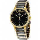 Rado Centrix Day-Date Black Dial Gold-plated Black Ceramic Men's Replica Watch R30157162