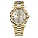 Replica Rolex Day-Date 40 Automatic Silver Dial 18kt Yellow Gold