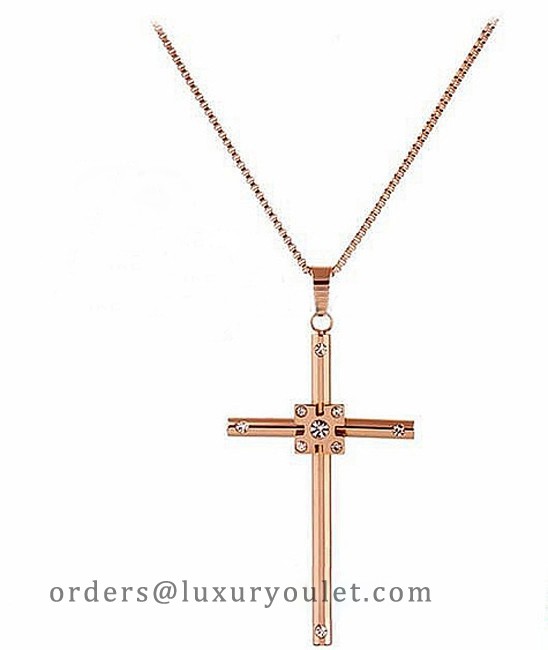 cartier rose gold cross necklace