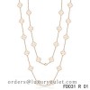 Van Cleef & Arpels Vintage Alhambra 20 Motifs Long Necklace Pink Gold White MOP