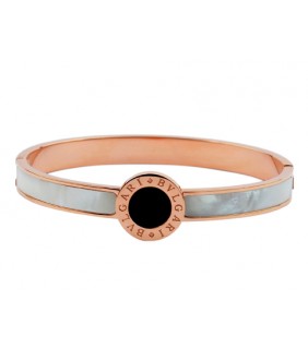 Bvlgari B.zero1 Bangle in Pink Gold with Mother of Pearl and Bla