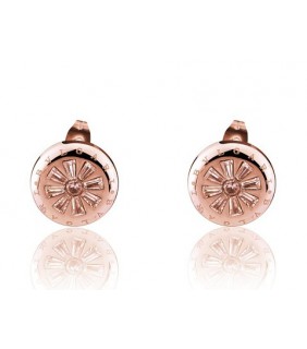 Replica Bvlgari Flower Earrings in Pink Gold with Swarovski Crys