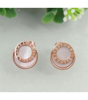Replica Bvlgari Earrings in Pink Gold With White Onyx