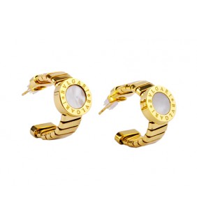 Replica Bvlgari B.ZERO1 Earrings in Yellow Gold with Mother of P
