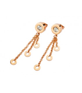 Replica Bvlgari B.ZERO1 Pendant Earrings in Pink Gold with Diamo