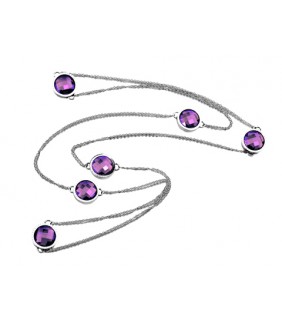 Bvlgari Necklace in 18kt White Gold with Amethyst Swarovski Crys