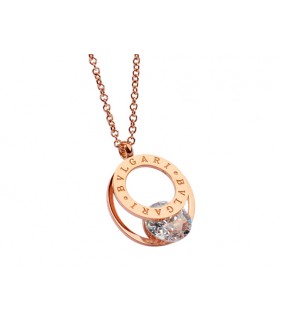 Bvlgari Diamond Charm Necklace in 18kt Yellow Gold