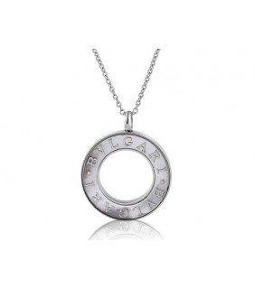 Bvlgari Pendant with Chain in 18kt Pink Gold with Grey Quartz