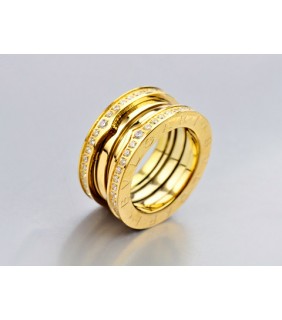 Bvlgari 3-Brand B.zero1 Ring in 18kt 18kt Yellow Gold with Pave 
