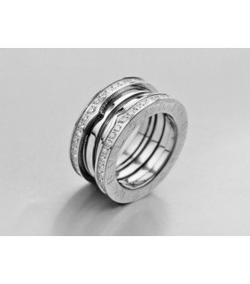 Bvlgari 3-Brand B.zero1 Ring in 18kt 18kt White Gold with Pave D