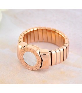 Bvlgari Tubogas Ring in 18kt Pink Gold with Mother of Pearl