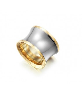 Bulgari Anish Kapoor B.ZERO1 Ring in 18kt Yellow Gold and Steel,
