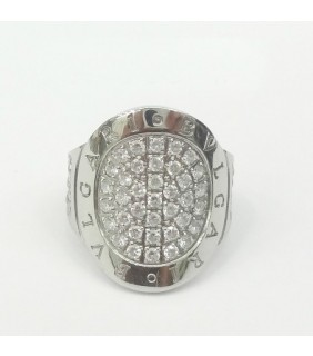 BVLGARI Ring in 18kt White Gold with Pave Diamonds