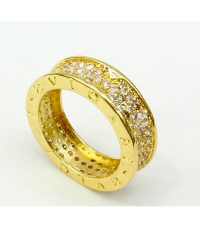 Bvlgari B.ZERO1 Ring in 18kt Yellow Gold with Pave Diamonds