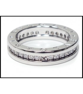 Bvlgari B.ZERO1 1-Band Ring in 18kt White Gold with Pave Diamond