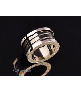 bvlgari black and silver ring