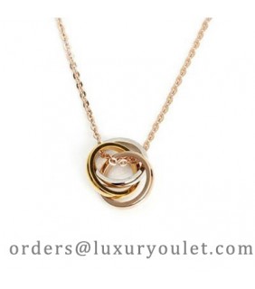 Cartier 3-Gold Sweet Trinity Nekclace On a Pink Gold Chain