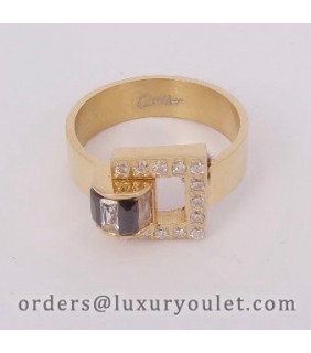 Cartier Ring in Yellow Gold with Diamonds-Paved