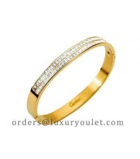 Cartier Bangle in 18kt Yellow Gold with Pave Diamonds