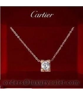 C DE Cartier Pendant in Pink Gold With A Diamond