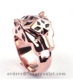 Cartier Panthere Ring, Pink Gold, Tsavorite Garnet, 0nyx, Lacquer