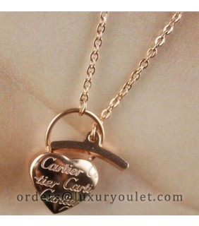 cartier Heart Lock Charm Necklace in 18k Pink Gold