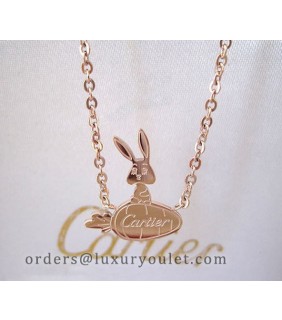 Cartier Rabbit & Radish Necklace in 18kt Pink Gold