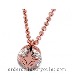 Cartier Little Fox Necklace in Pink Gold With Diamond