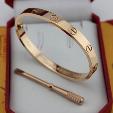 cartier love bracelet pink gold plated real with screwdriver replica