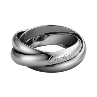 trinity de Cartier white gold ring titanium steel medium models replica