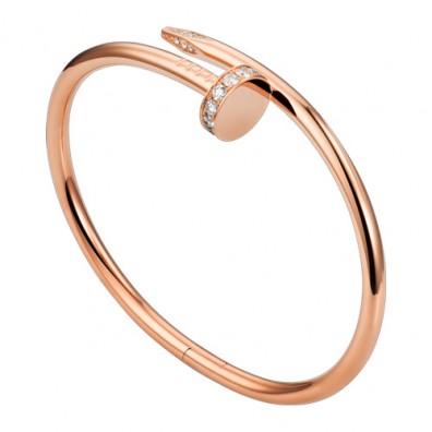 cartier juste un clou bracelet plated real pink gold set with diamonds replica