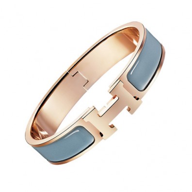 Hermes clic H bracelet pink gold narrow candied chestnut enamel replica