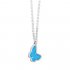 Sweet imitation Van Cleef & Arpels Alhambra white gold butterfly pendant turquoise