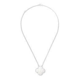Magic replique Van Cleef & Arpels Alhambra or blanc Trèfle pendentif nacre blanche de perle