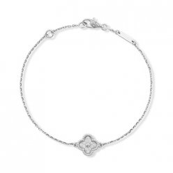 Sweet copy Van Cleef & Arpels Alhambra bracelet white gold 1 motifs round diamonds