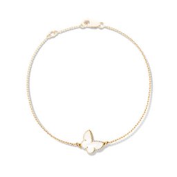 Sweet imitation Van Cleef & Arpels Alhambra butterfly yellow gold bracelet white mother-of-pearl