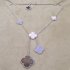 Magic replica Van Cleef & Arpels Alhambra necklace white gold gray mother-of-pearl chalcedony