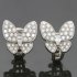 copy Van Cleef & Arpels Butterfly white gold earrings round white diamond and marquise-cut diamonds