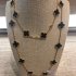 Vintage Nachahmung Van Cleef & Arpels Alhambra lange Halskette gelbes Gold 20 Motive Onyx