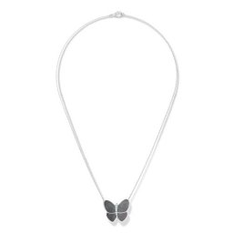 replica Van Cleef & Arpels Alhambra farfalla Farfalla pendente oro bianco grigio madre-perla diamante rotondo